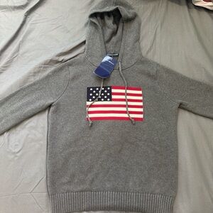 Brandy Melville Charcoal Sweater with Flag Design
